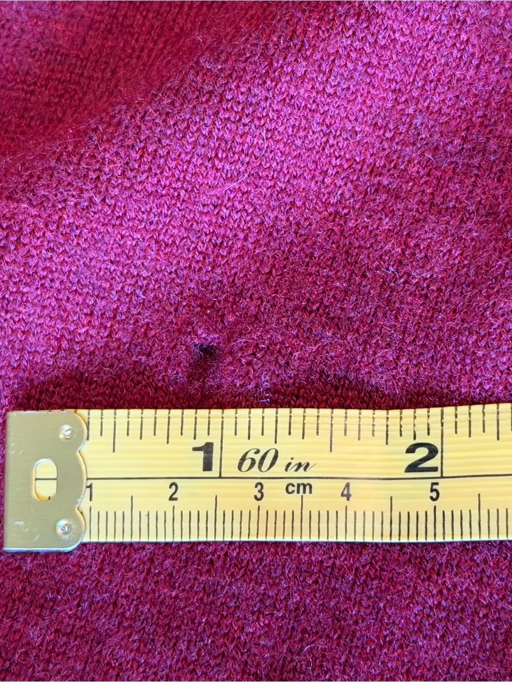 J.Crew Italian 100% Merino Wool V-Neck Sweater Men’s L Burgundy - Small Hole